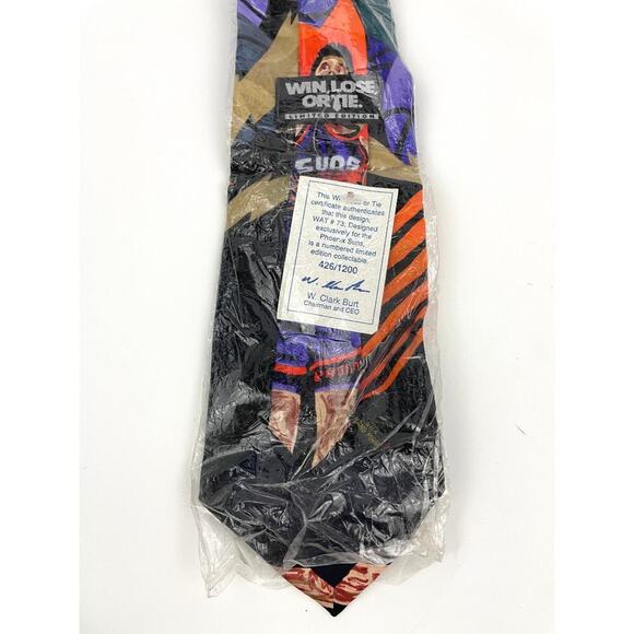 VTG 90’s NBA Phoenix Suns Dan Majerle Tie Win Lose Or Tie Limited Edition Silk - Picture 5 of 9